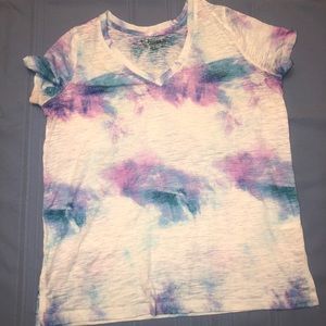 White Tye-Dye Blue and Purple T-Shirt